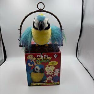 Polly The Insulting Parrot Motion Activated Adult Offensive Talking Bird Rude.